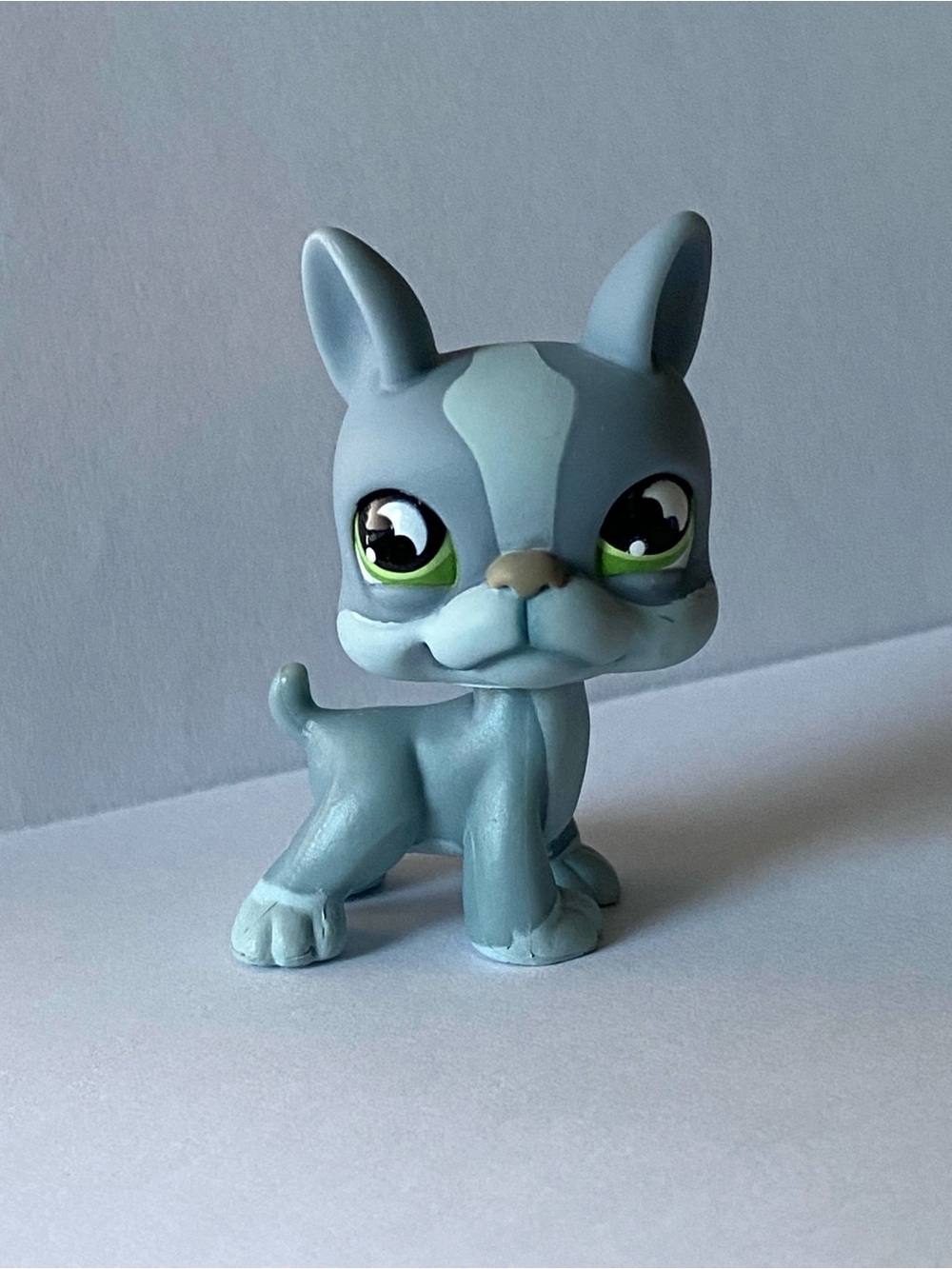 Littlest Pet Shop LPS Boston Terrier Grey with Green Eyes Hasbro 2004